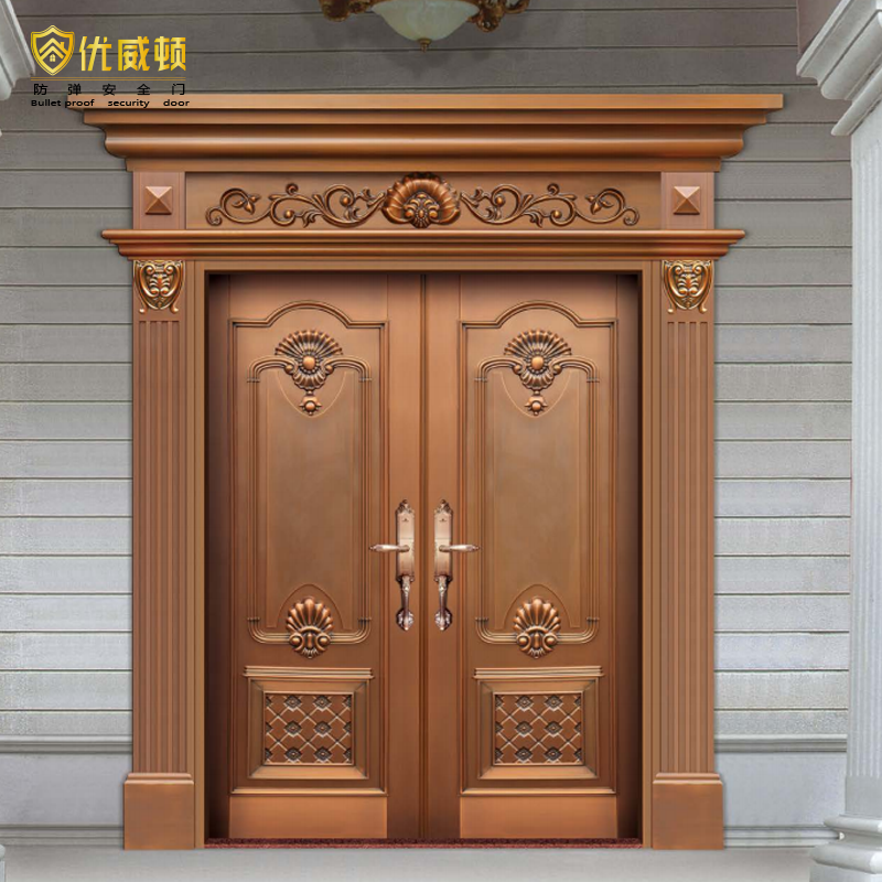 Modern Luxury Style Copper Door for Luxury Villas Handmade with Main Front Security Bulletproof Entrance Finished Surface