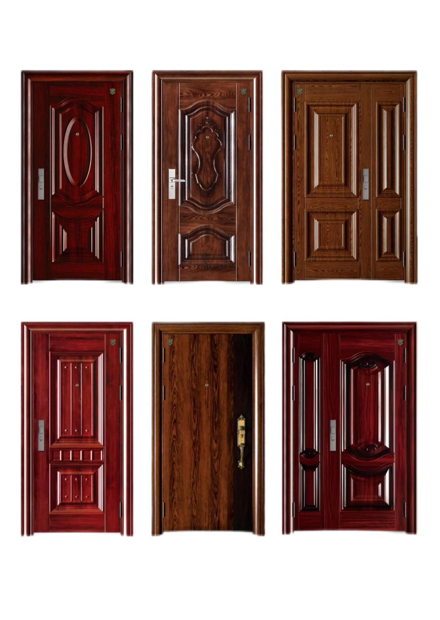 Main Entrance Steel Fireproof and Anti-theft Armored Door with Chinese Design for Outdoor Use