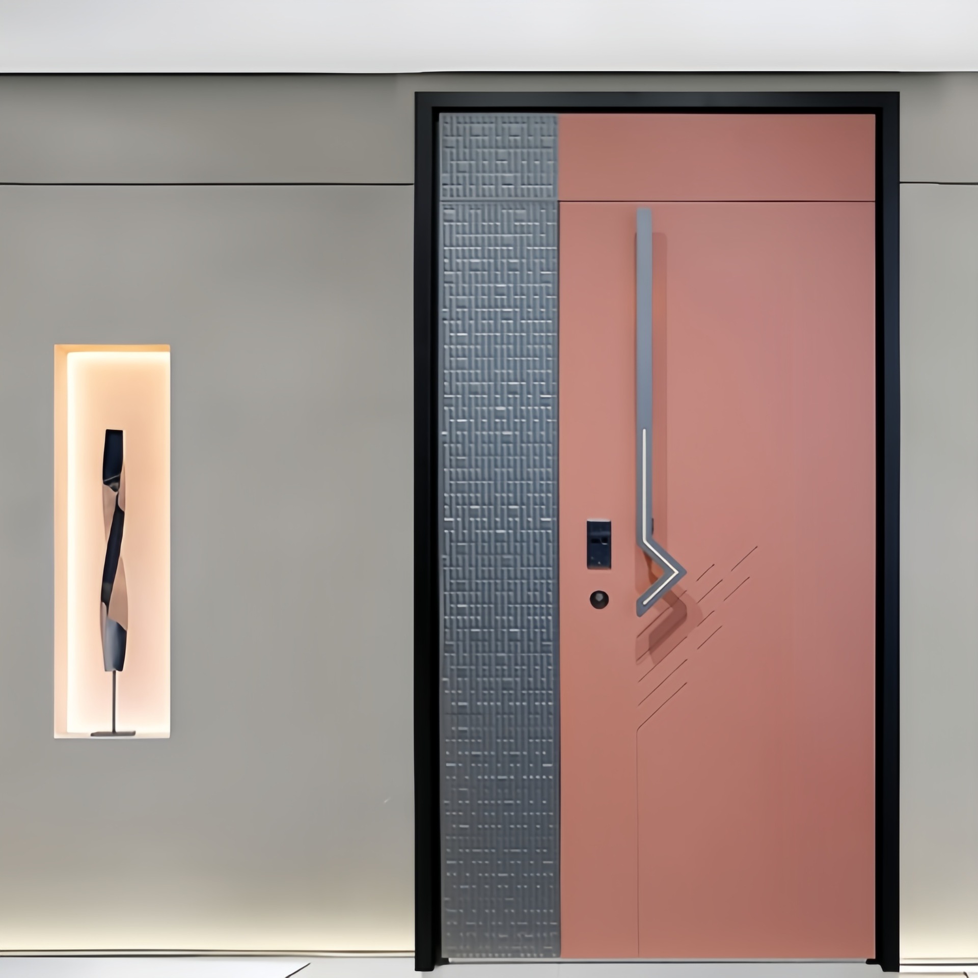 Hot-Selling Postmodern Style Cast Aluminum Metal Manual Armored Security Entrance Main Door Anti-Theft Finished Surface Total