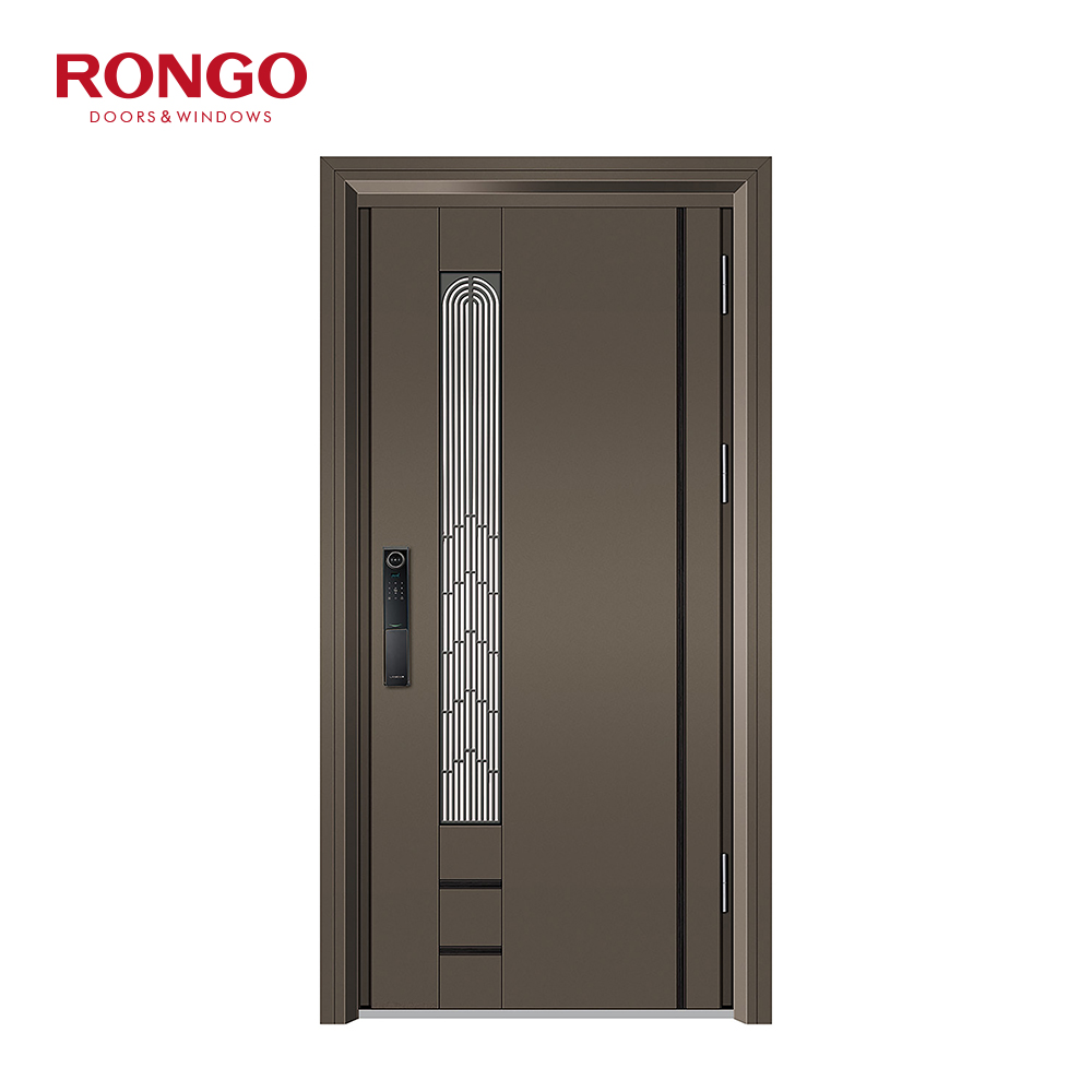 RONGO Modern Stainless Steel Entrance Armored Door for Apartment &amp; Villa Bullet-Proof Finished Front &amp; Entrance