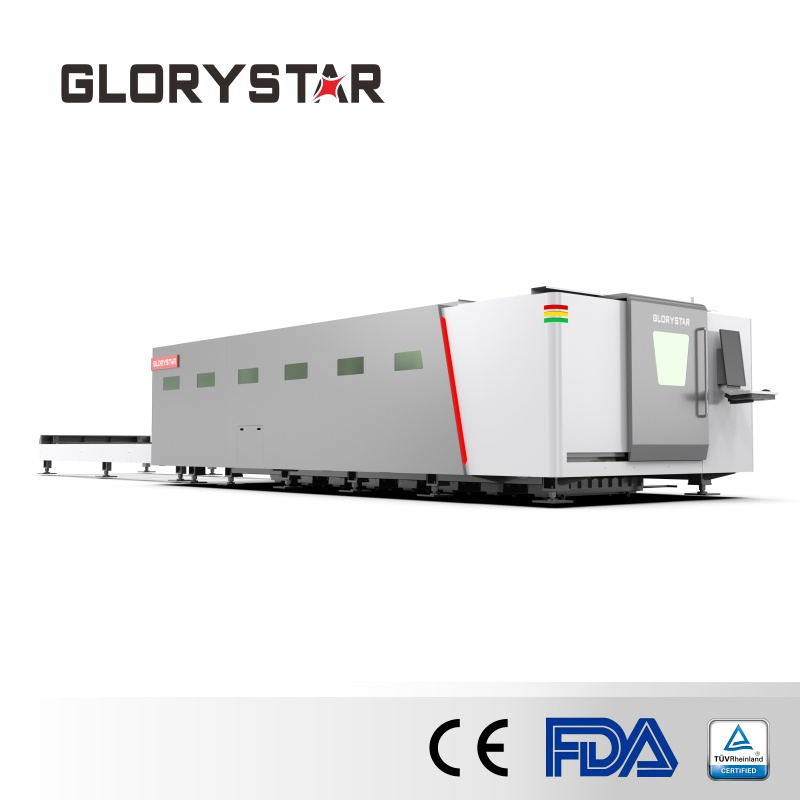 Glorystar Laser High-Rigidity 80kw Laser Cutting Machine System - 1.5g Acceleration &amp; 0.03mm Precision for Aerospace Plates