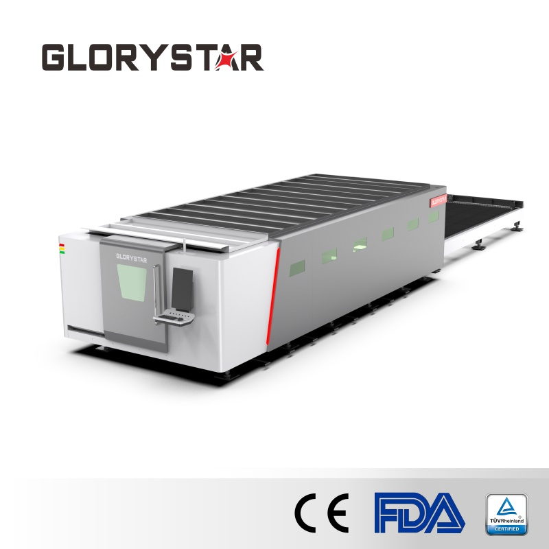 Glorystar Laser High-Rigidity 80kw Laser Cutting Machine System - 1.5g Acceleration &amp; 0.03mm Precision for Aerospace Plates