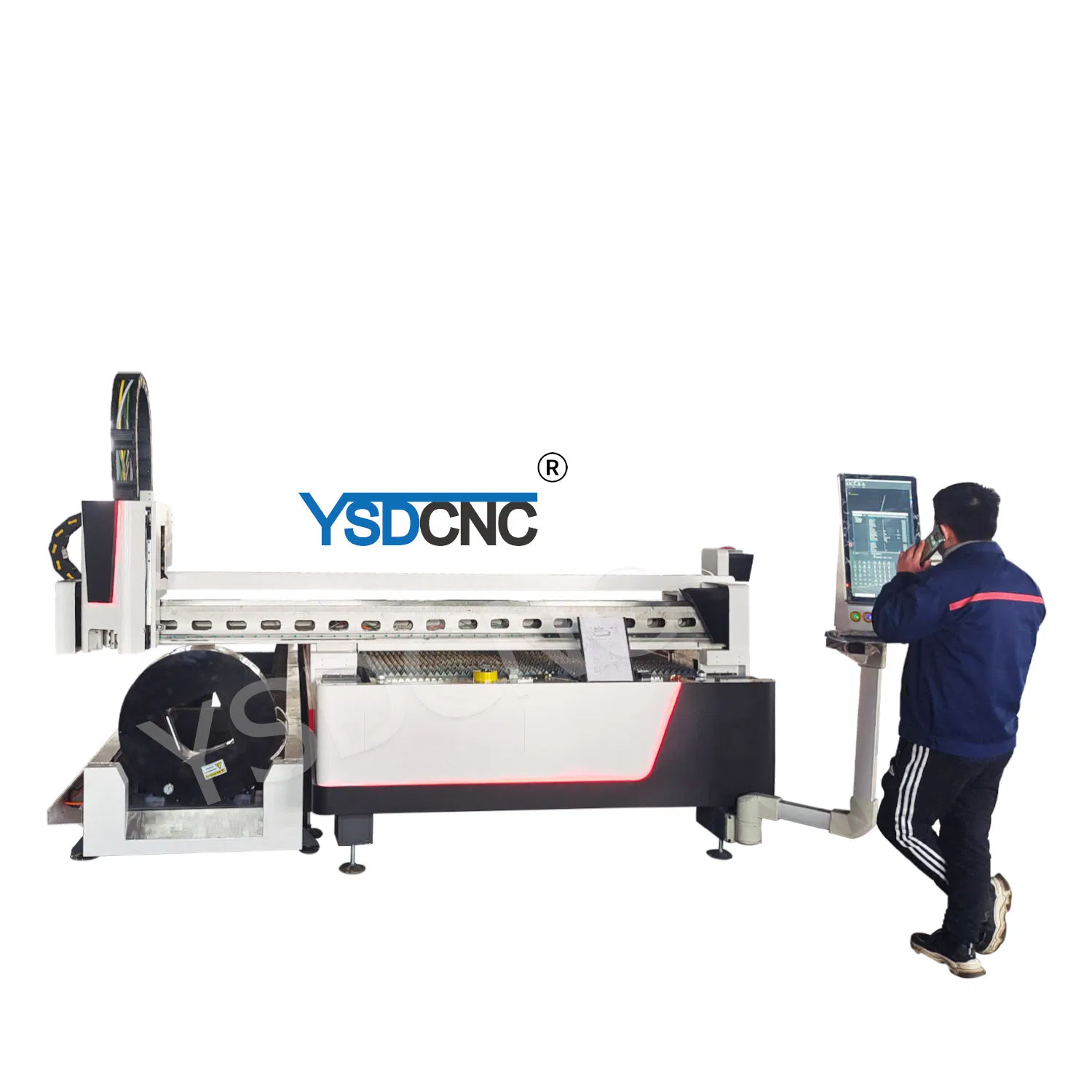 Carbon Steel Stainless Steel Metal Fiber Laser Cutting Equipment Ysdcnc 6020s 6000*2000mm 6kw