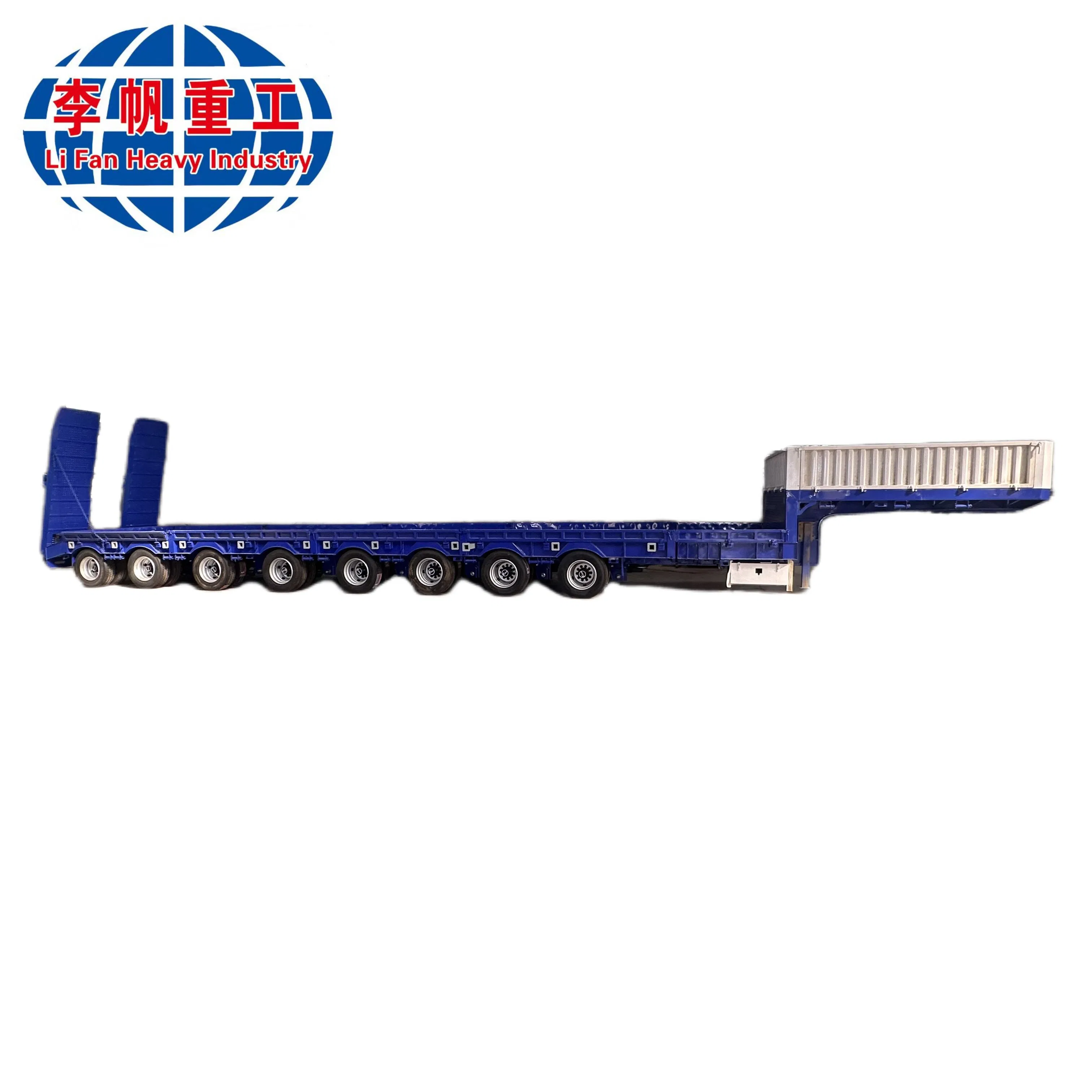 High Quality Steel Optional Lowbed Heavy Duty Truck Low Flatbed Lowboy Trailer