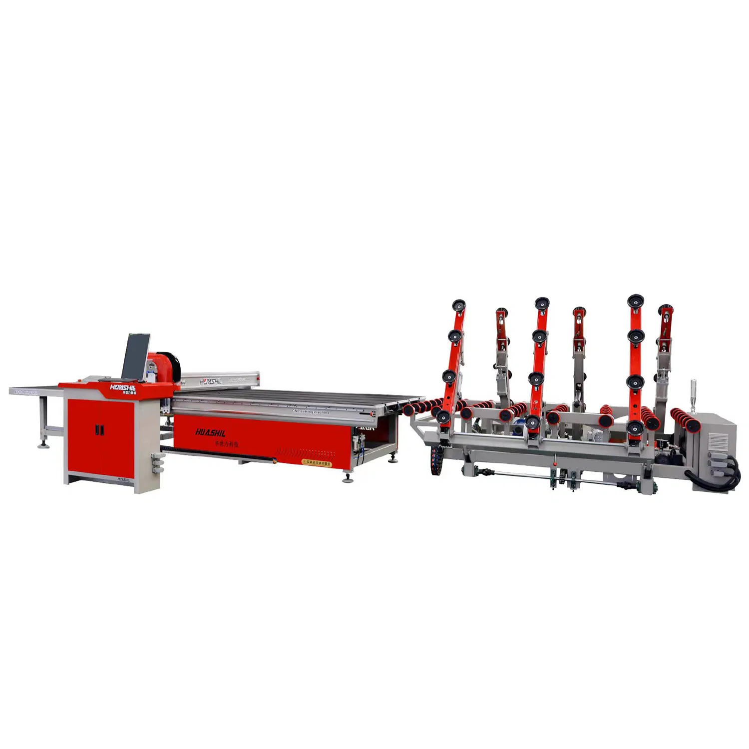 Huashil Model 2721/3829/4228/5133/6133 CNC Double Side Loading Glass Cutting Line for Tempered Glass Production with CE ISO TUV