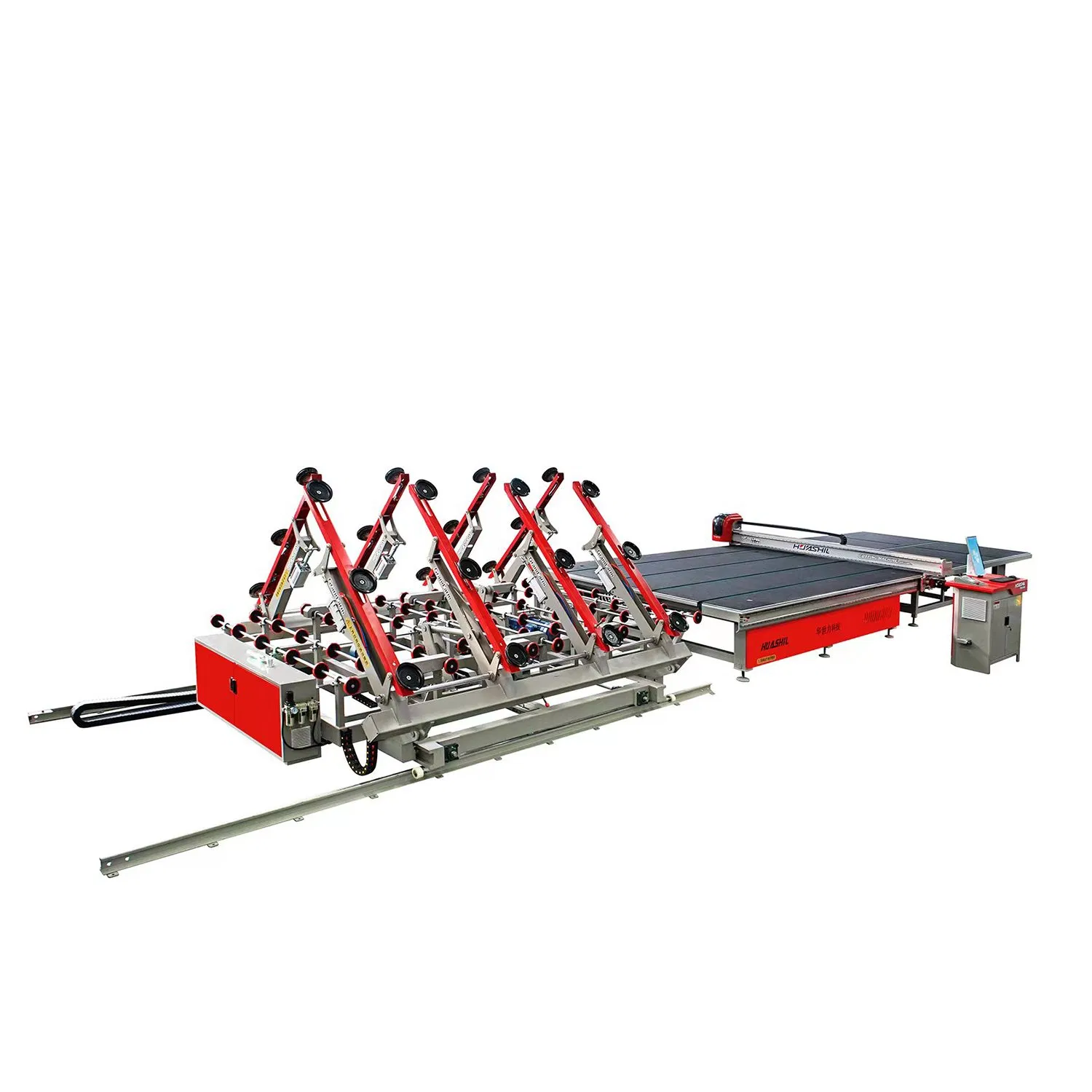 Huashil Model 2721/3829/4228/5133/6133 CNC Double Side Loading Glass Cutting Line for Tempered Glass Production with CE ISO TUV