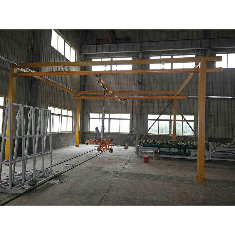 High-Tech Glass Sucker Lifting System with Portal Frame and Overhead Crane