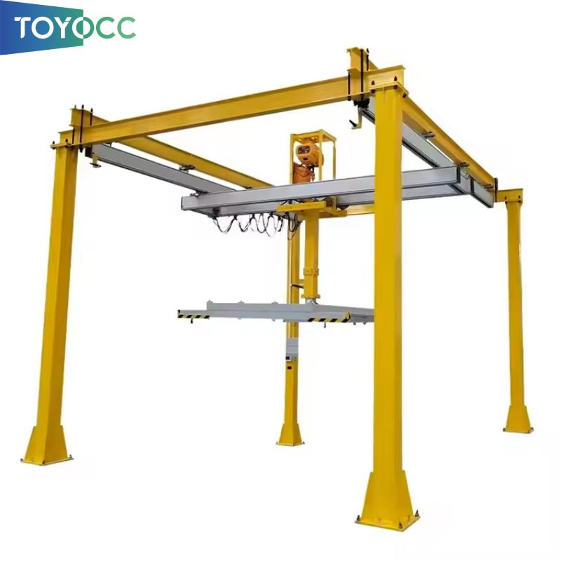 Light Duty Freestanding Overhead Lifting System for Glass Industry