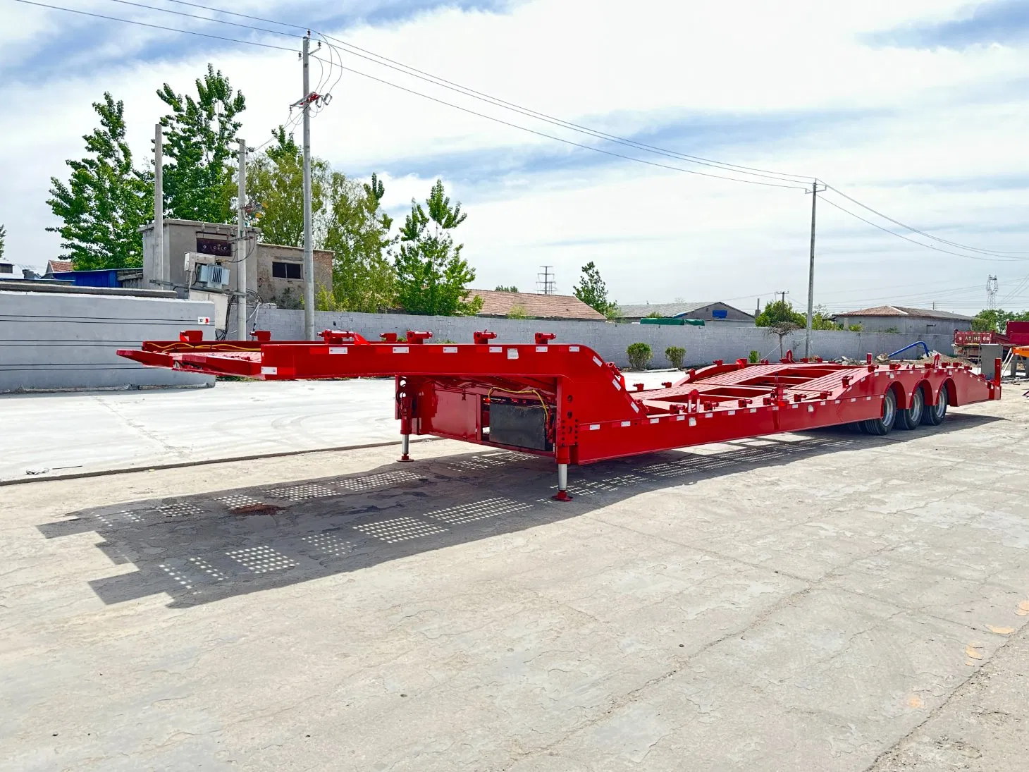 High Quality Steel Optional Lowbed Heavy Duty Truck Low Flatbed Lowboy Trailer