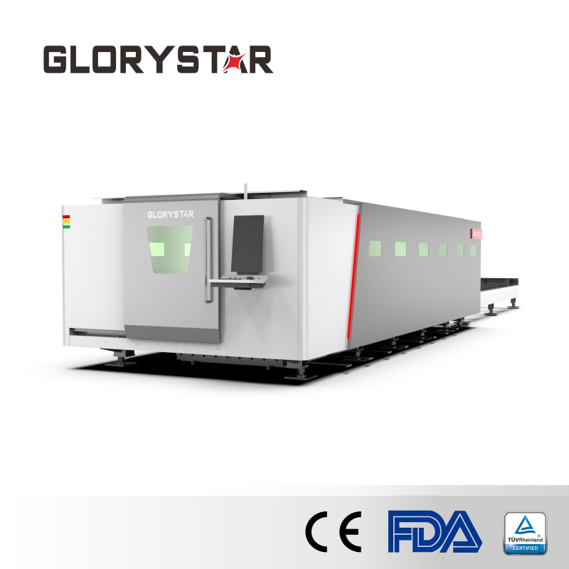 Glorystar Laser High-Rigidity 80kw Laser Cutting Machine System - 1.5g Acceleration &amp; 0.03mm Precision for Aerospace Plates