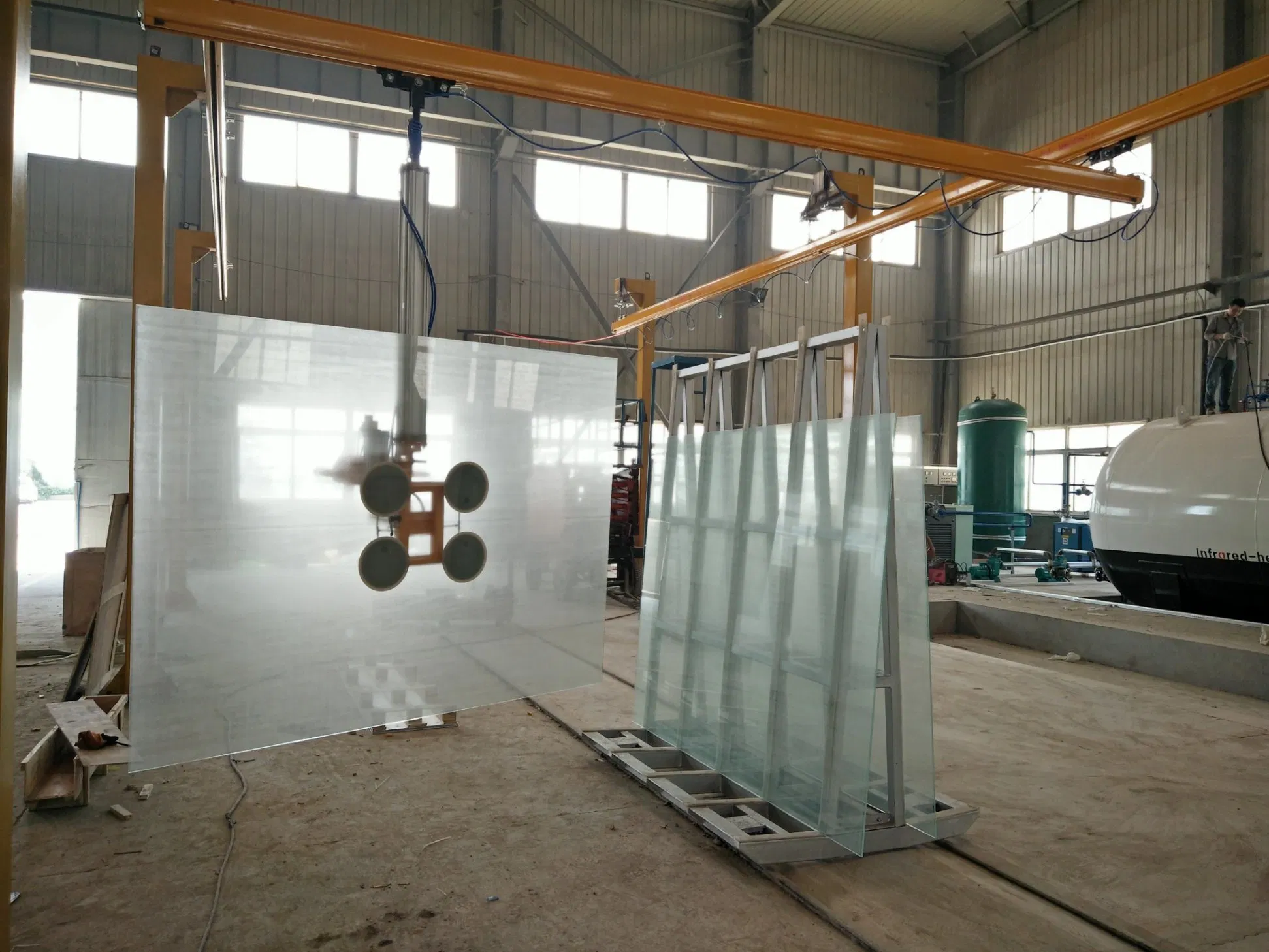Gantry Crane Lifting System for Glass Lifting Mounted on The Floor with Extensive Coverage