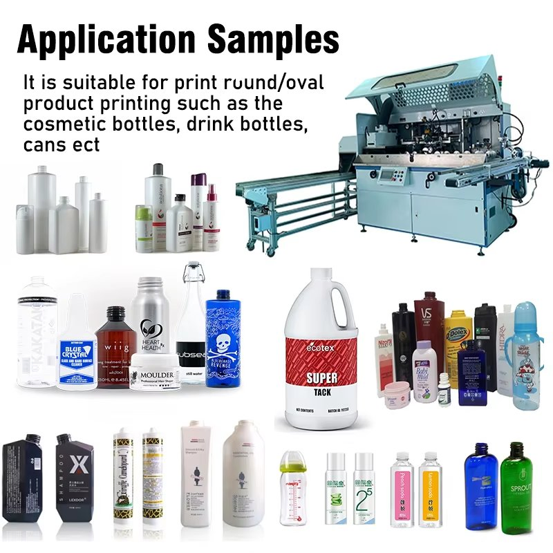 High Speed 5-Station Screen Printing Equipment for Cosmetic Packaging Bottle Tube