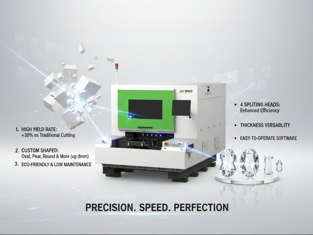 High Precision Dual Head Sapphire Laser Cutting Machine for Watch Glass and Jewelry Processing