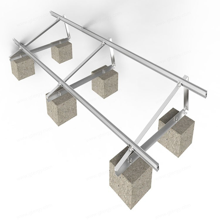 Aluminum Alloy Anodized Flat Roof Mounting System Brackets Mount Kit for PV Solar Panel Structure
