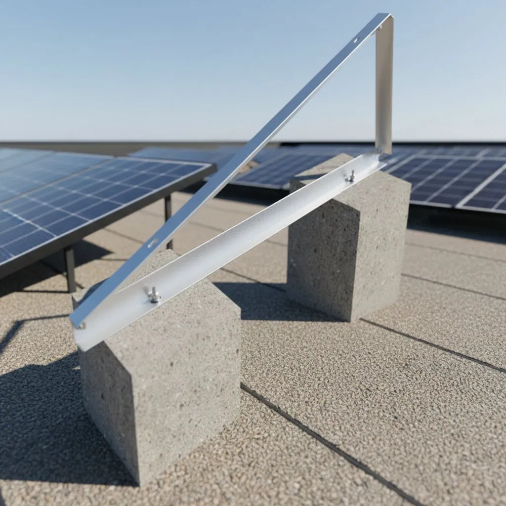 Aluminum Alloy Anodized Flat Roof Mounting System Brackets Mount Kit for PV Solar Panel Structure