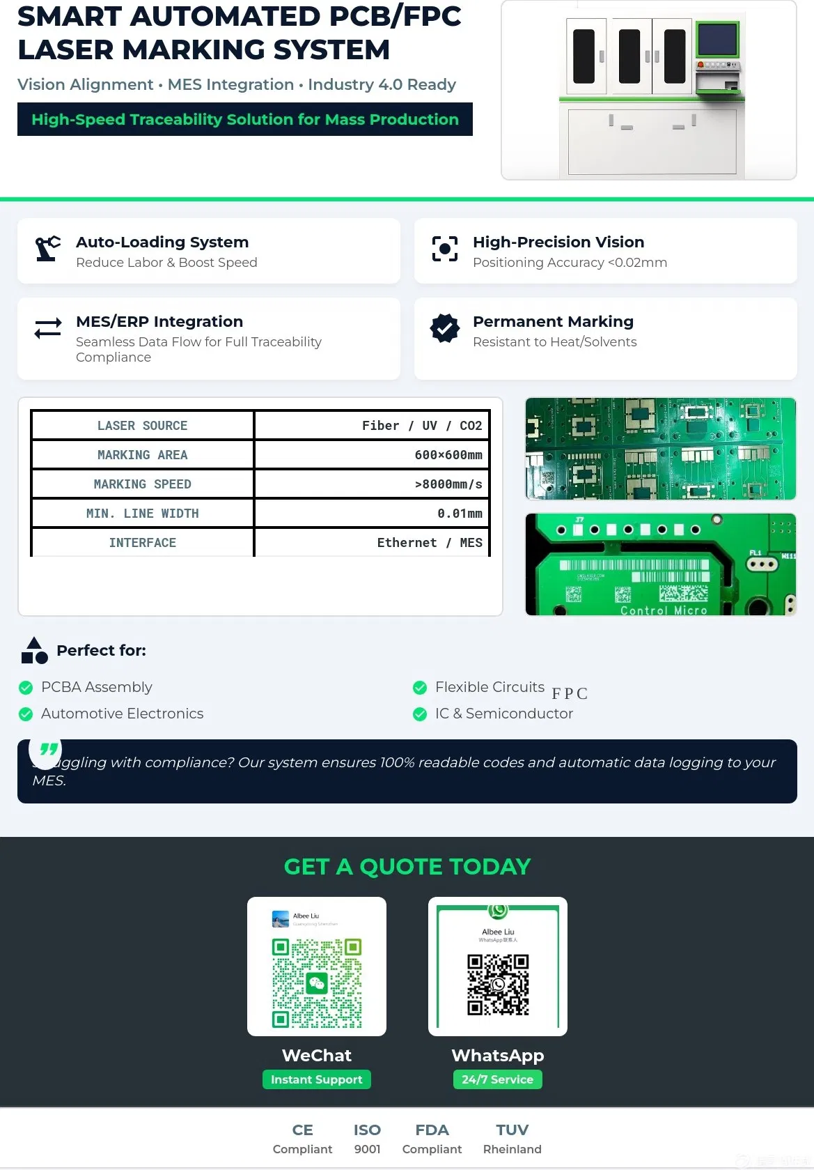 Automated PCB Laser Marking System
