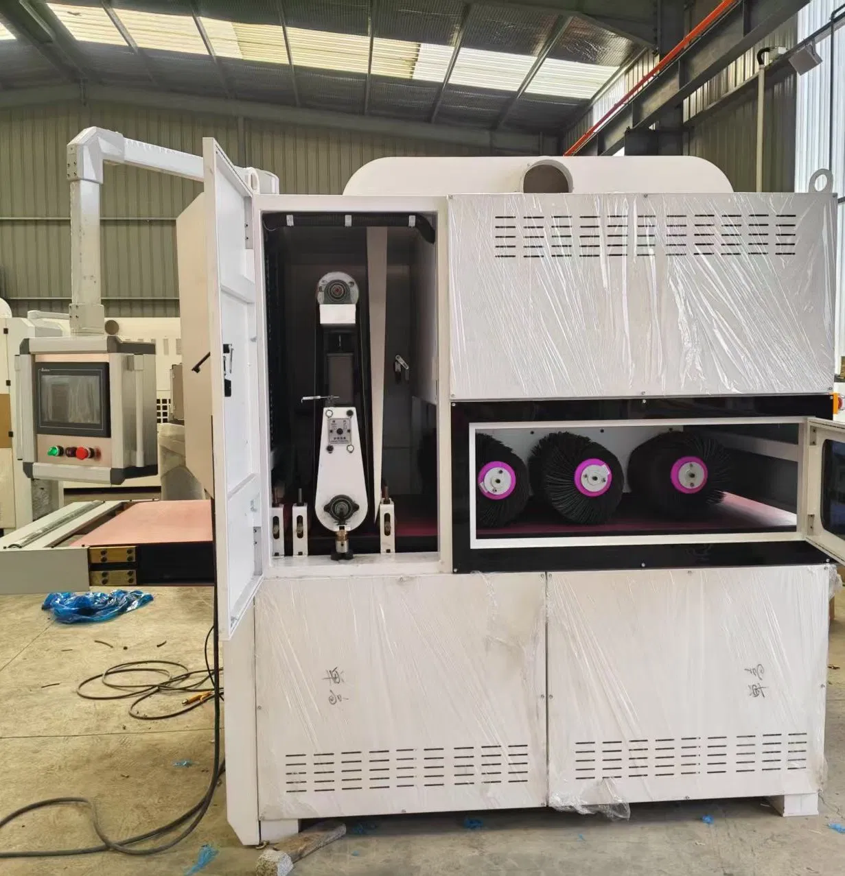 Metal Sheet Brushing Surface Finishing Deburring Polishing Machine for Laser Cutting Aluminum Stainless Steel