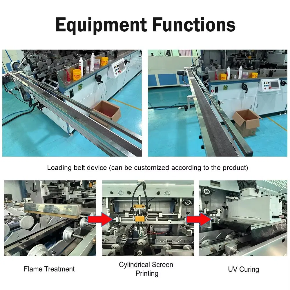 High Speed 5-Station Screen Printing Equipment for Cosmetic Packaging Bottle Tube