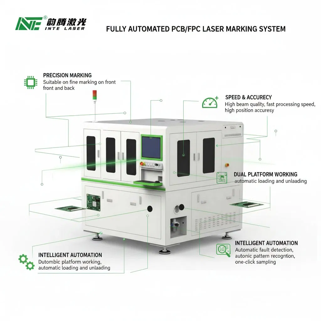 Fully Automated PCB/FPC Laser Marking System Vision Positioning Mes Integration for Traceability