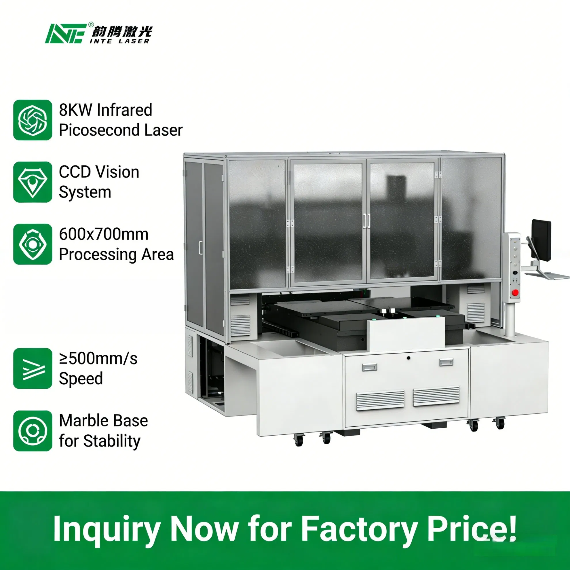 Ultra-Fast Dual Y-Axis Glass Laser Cutting System, 500mm/S, for High-Volume Production