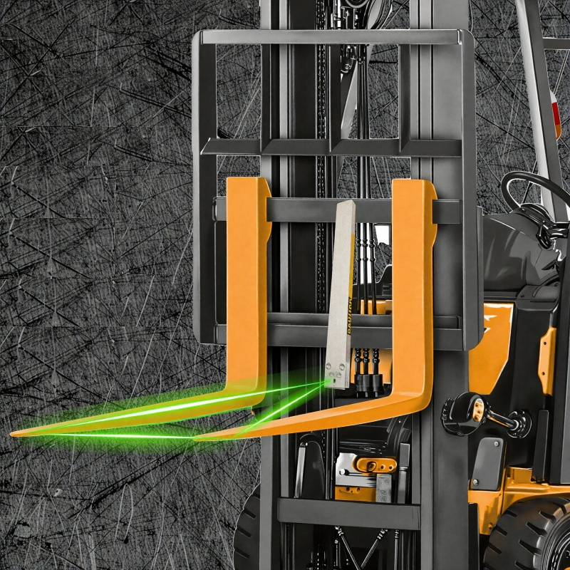 Forklift Laser Tine Guides Alignment System for Warehouse Cargo Pallets Staging Areas