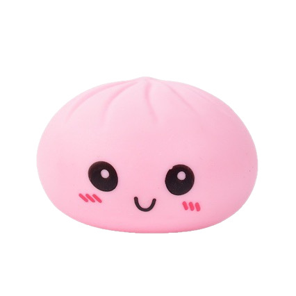 Steamed Bun TPR Squeeze Toy Portable Soft Non-Stick Squeezing Bouncing Fun Stress-Relief Food Toy