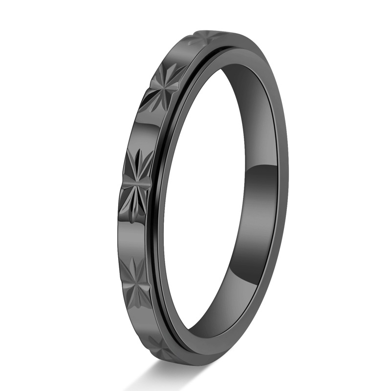 New Wholesale Stainless Steel Rotatable Fidget Ring Hypoallergenic Waterproof Non Tarnish Anxiety Relief Band Minimalist Gift