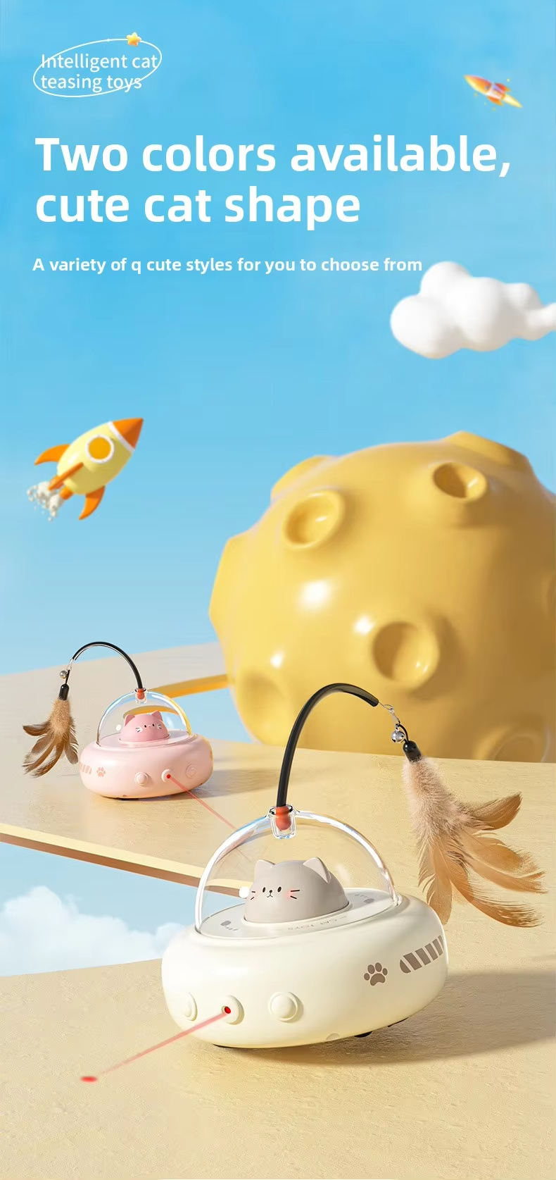 Interactive Smart Teaser Cat Feather Toy