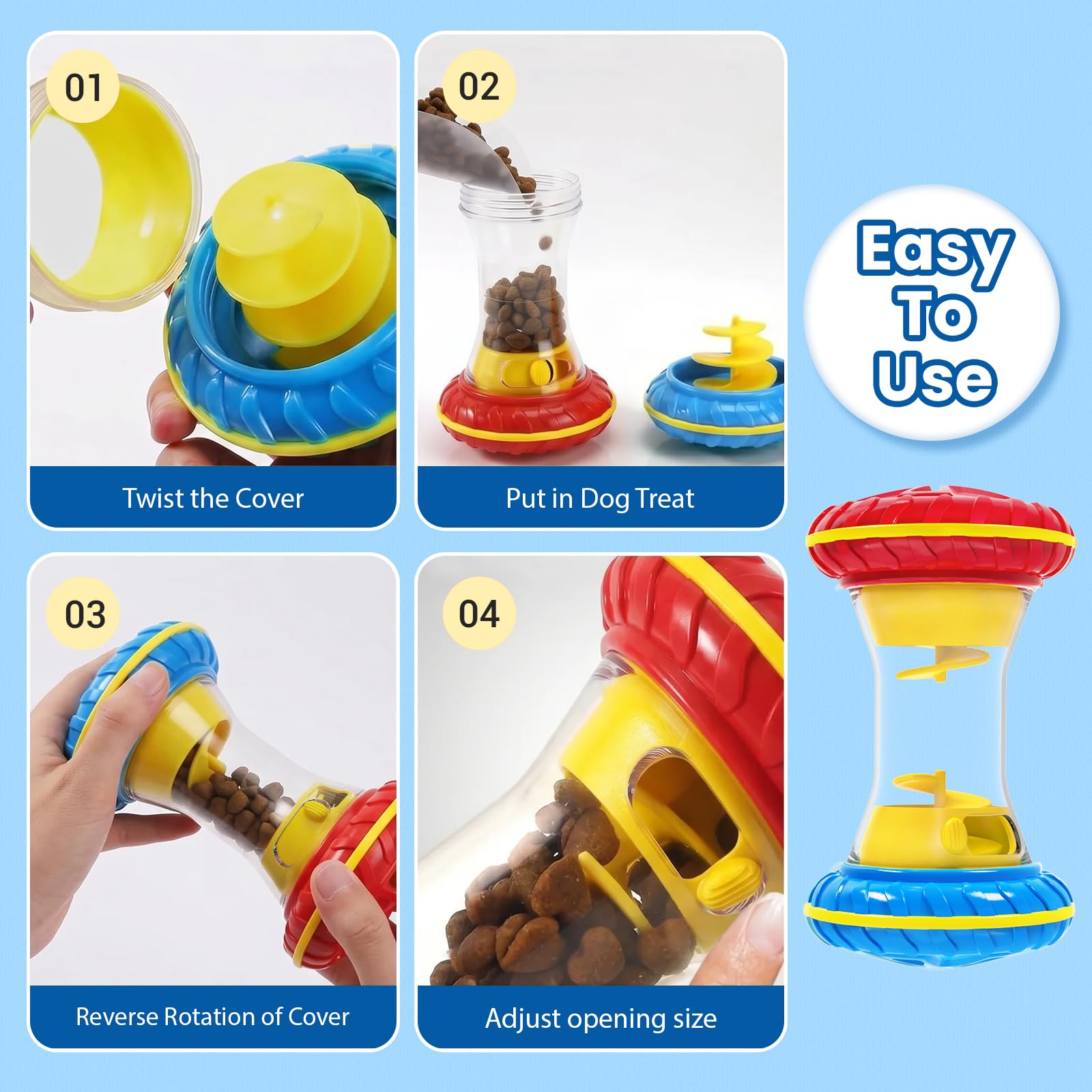 Yellow Dog Enrichment Puzzle Toy Interactive Treat Dispenser Slow Eating Training Pet Chew Toy
