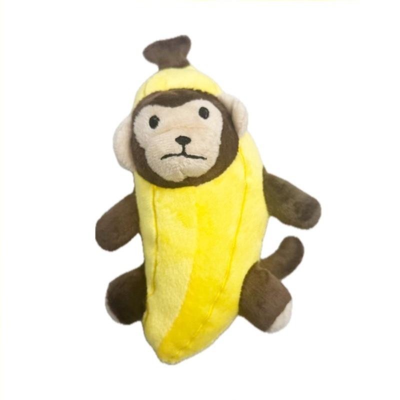 Cheese Mouse Fruit Hiding Squeaky Dog Toy Crinkle Paper Multi-sensory Plush Toy for High Engagement