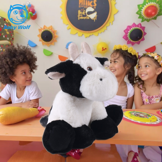 PET Wildlife Plush Toys Cow - 20cm Companions for Endless Hugs, Calming Anxiety &amp; Brightening Playrooms