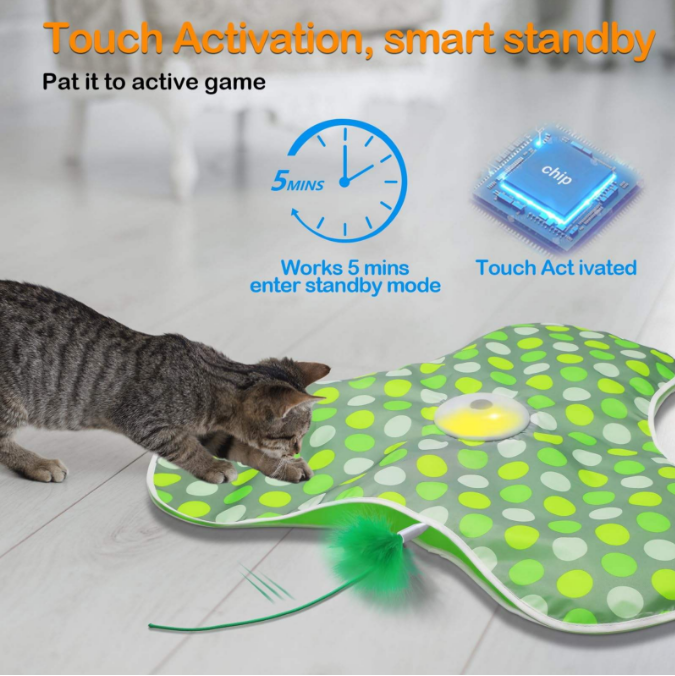 Interactive Eco-friendly Plastic Cat Hunting Toy with Motion-Activated Indoor Play Hide and Seek Feature Rechargeable