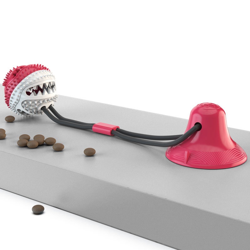 Pet Molar Chew-Resistant Dispensing Balls Suction Cup Dog Teeth Cleaning Toy