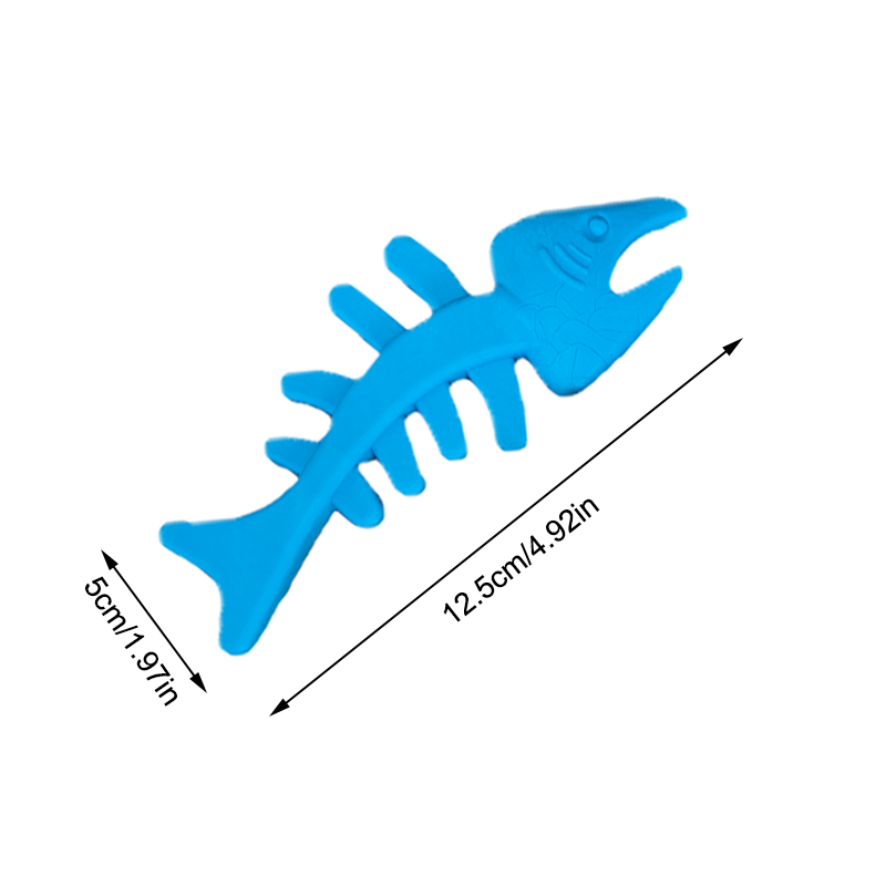 Fish Bone Shaped Squeaky Chew Toys for Cats and Dogs Funny Training Pet Toys with Rubber Fetching Sound for Puppy Puppies