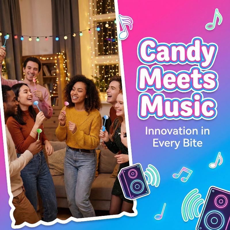 Most Popular Tastysound Lollipop Toy Sweet Music Lollipop Candy Toy Audio Sound Fun Candy Toy Music Bone Conduction Lollipop