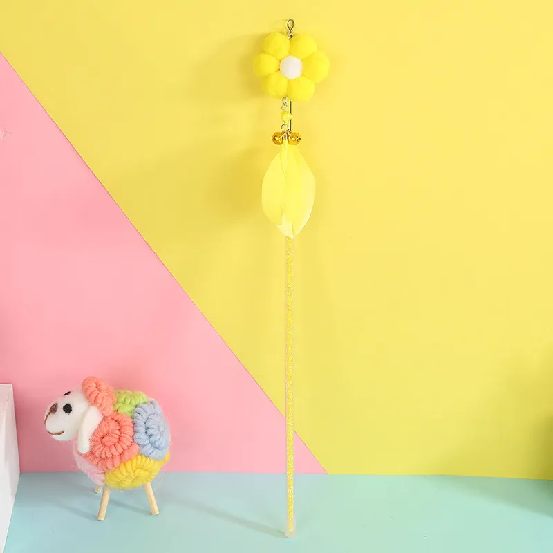 Cat Feather Toys Interactive Cats-Cat Powerful Suction Cup Handheld Teaser Wand Toy