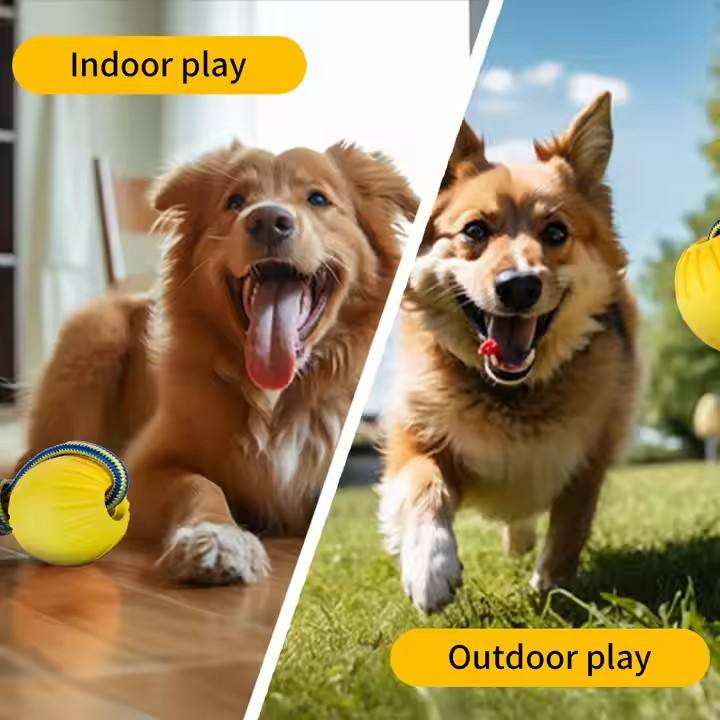 7cm Bulk Colorful Hollow EVA Foam Dog Reward Ball Durable Training Toy with Center Hole and Rope for Dogs Cats