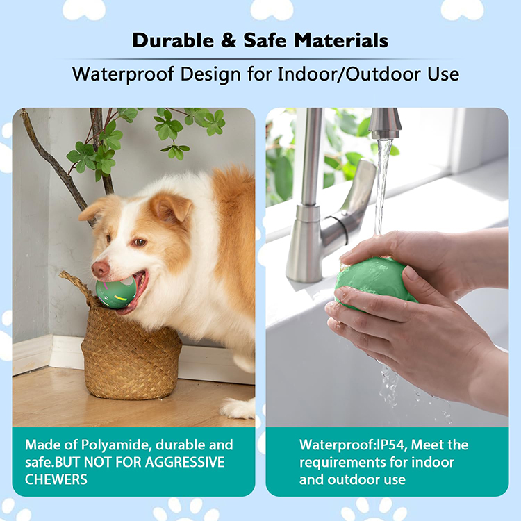 Tough Motion Activated Automatic Rechargeable Waterproof Sport Dog Tennis Ball Interactive Toy with Improved Rolling Effect