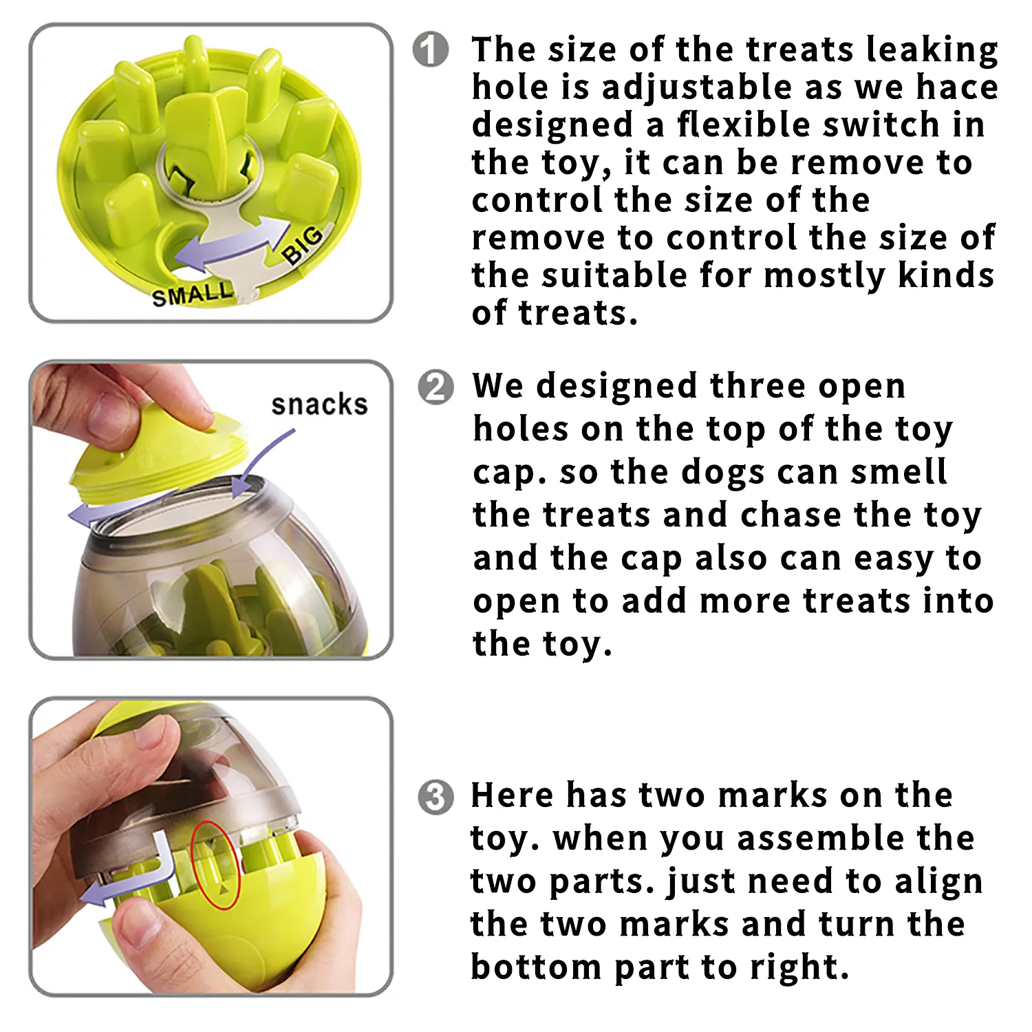 Pet Sounding Treat Dispenser Tumbler Detail 2