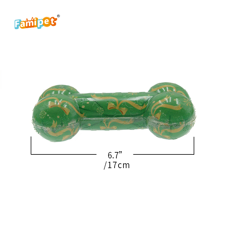 Famipet Manufacturer Wholesale Christmas Durable Dental Toothbrush TPR Bone Dog Chew Toy
