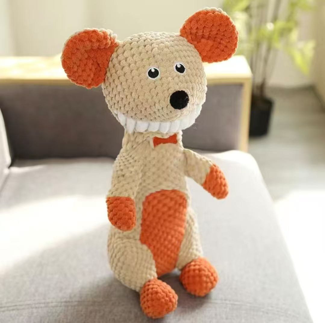 Long-Lasting Eco-Friendly Squeaker Chew Toy Rip-Resistant Design Aggressive Chewers Interactive Playtime Training Rewards Cotton