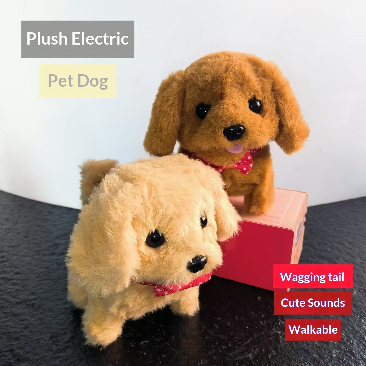 Toy Dog Simulation Electric Puppy Walking Barking PP Cotton Super Soft Plush Non-shedding Teddy Stress Relief 31cm-50cm Unisex