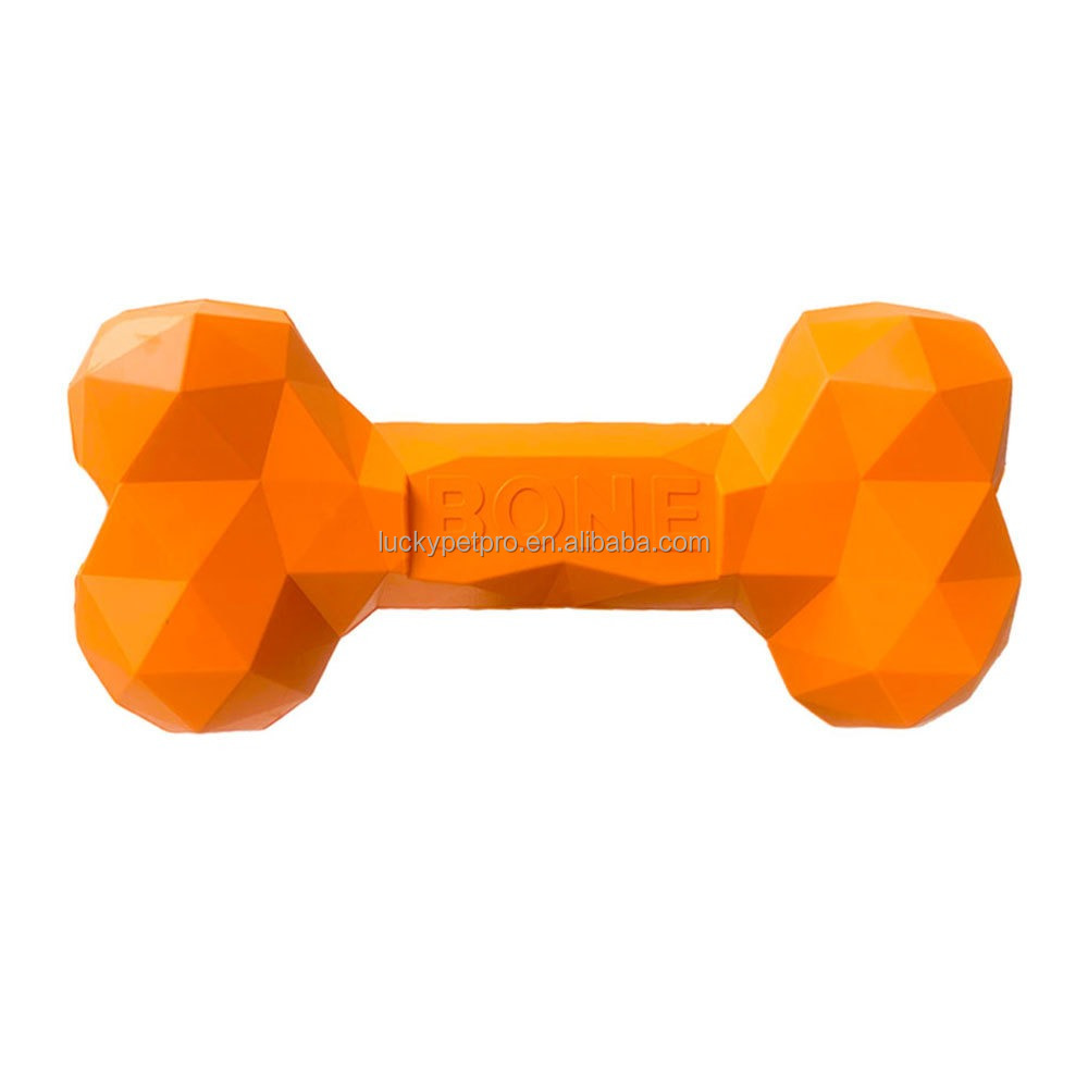 Diamond Bone Treat Food Stuff Dispensing Natural Rubber Dog Treat Bone Dog Toy