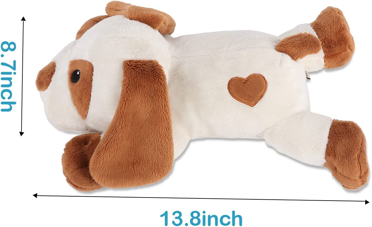 Cute Custom Pet Animal Anxiety Calming Behavioral Aid Plush Toy Puppy Dog Cat Heartbeat Toy