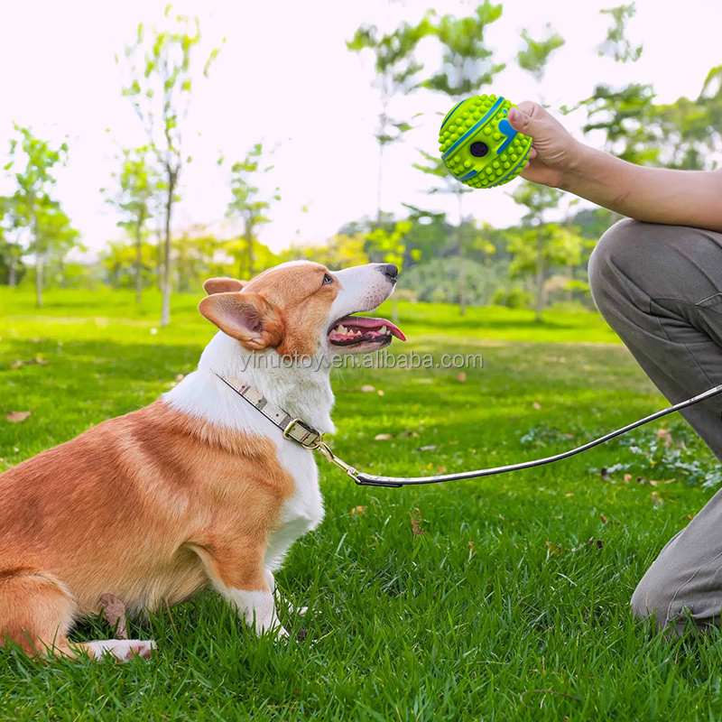 Bulk Squeaky Dog Chew Toy Ball, Teeth Cleaning Mental Stimulation Interactive Pet Training Toy Factory Direct