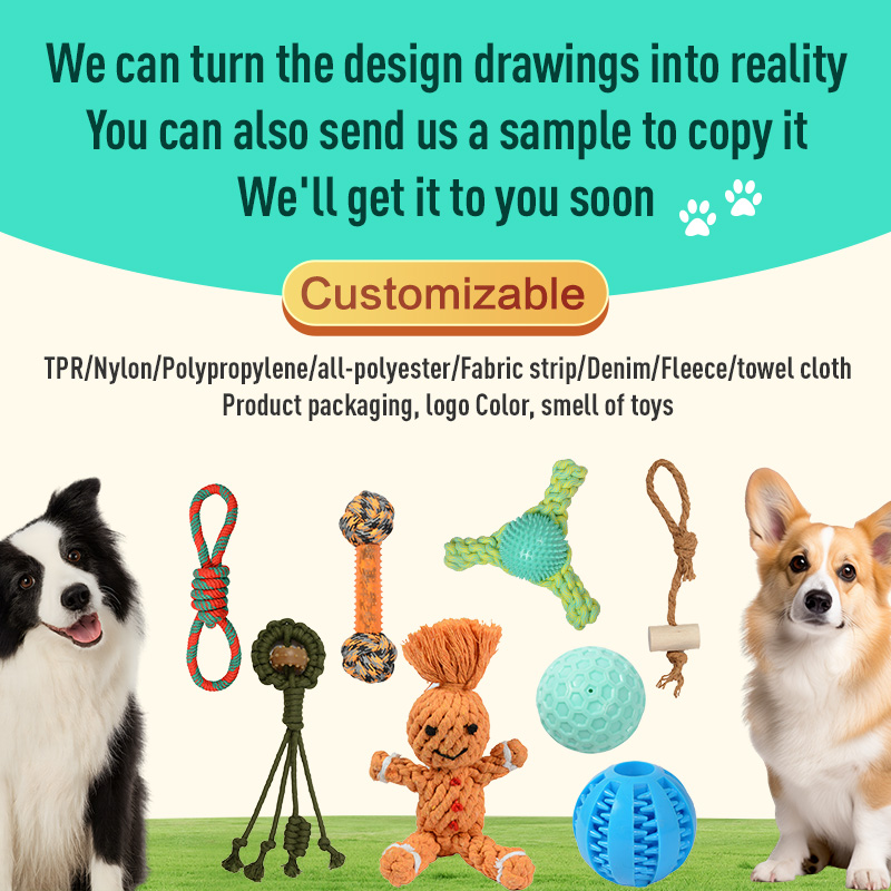 Eco-Friendly Braided Suede Fabric Cotton Rope Big Two Knots Dog Toy Pet Chew Toy for Interactive Training and Playing