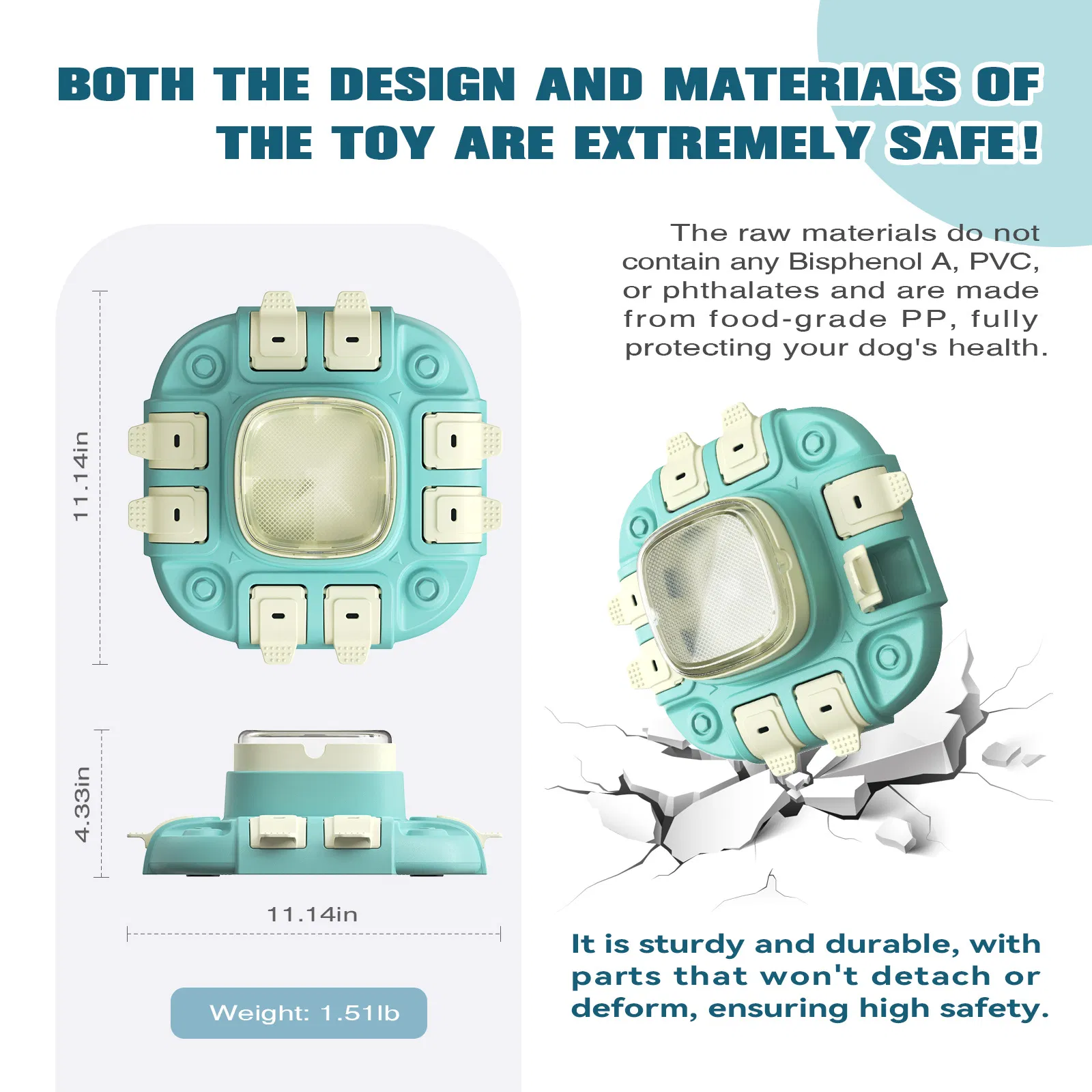Interactive Waterproof Pet Product Toys Fun Puzzle Design in Three Colors