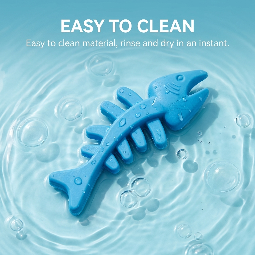 Fish Bone Shaped Squeaky Chew Toys for Cats and Dogs Funny Training Pet Toys with Rubber Fetching Sound for Puppy Puppies