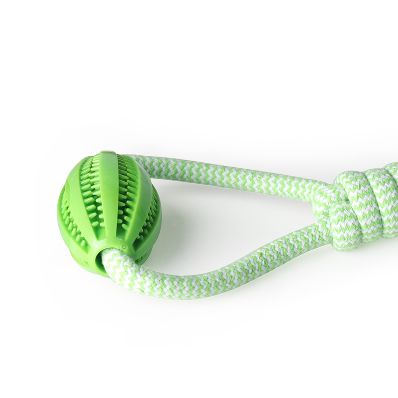 Outdoor Dog Fetch Ball Toys Durable Rugby Football Rope Rubber Treat Ball Interactive Dog Toy for Aggressive Chewers