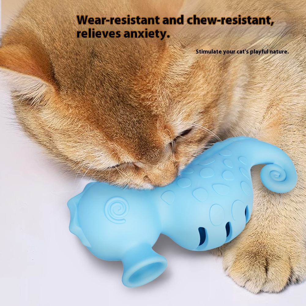 Pet Treat-Dispensing Teething Interactive Toy Safe Material Cat Toy for Self-Entertainment Boredom Relief Feeding Easy Wash Toy
